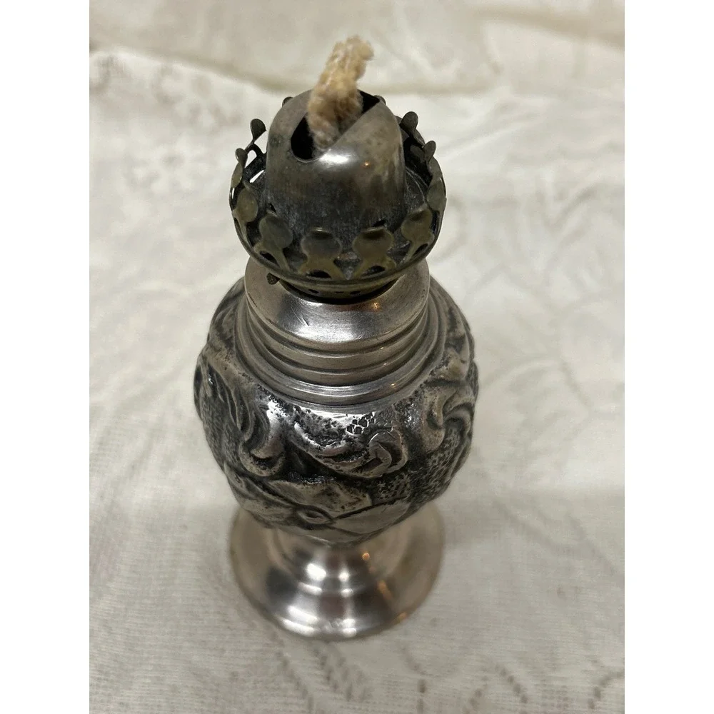 Restoration Hardware‎ Miniature Oil Lamp Floral Pattern Decor India Peeter